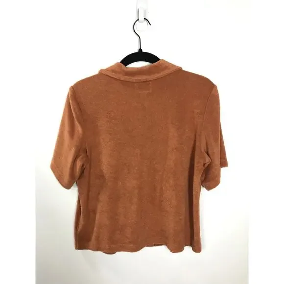 Marine Layer Set Women's Terry Out Resort Top Shorts Brown Casual Relaxed Vaca - Picture 5 of 16